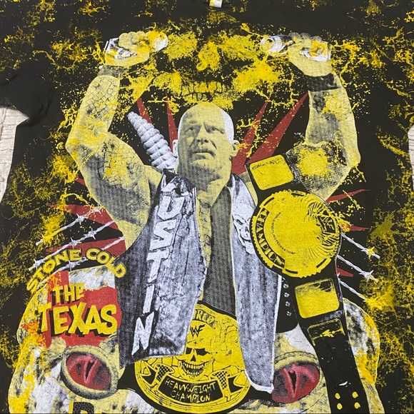 Backstock Co Stone Cold Steve Austin Texas Rattlesnake T-shirt WWF AOP New - Picture 9 of 13